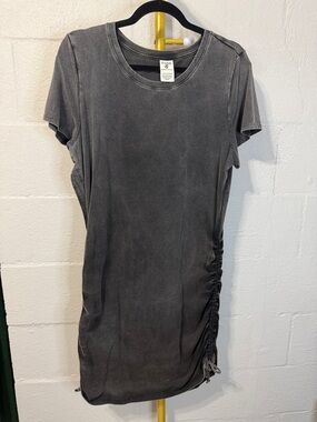 PINK Victoria's Secret Washed Charcoal Short Sleeve Side-Ruche Tee